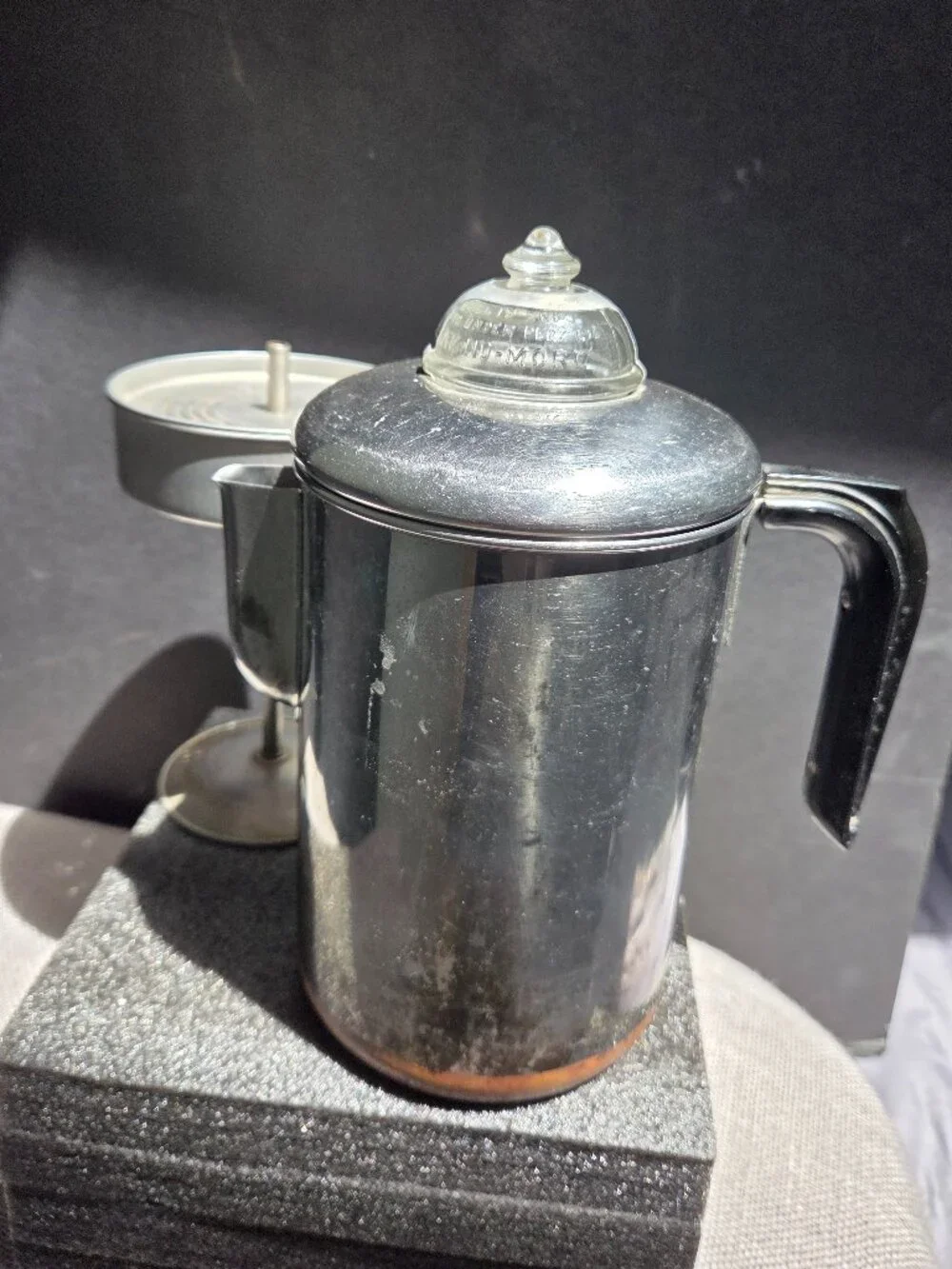 Revere Ware 6 Cup Coffee Percolator Pre 68 Complete with Glass Knob